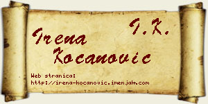 Irena Kocanović vizit kartica